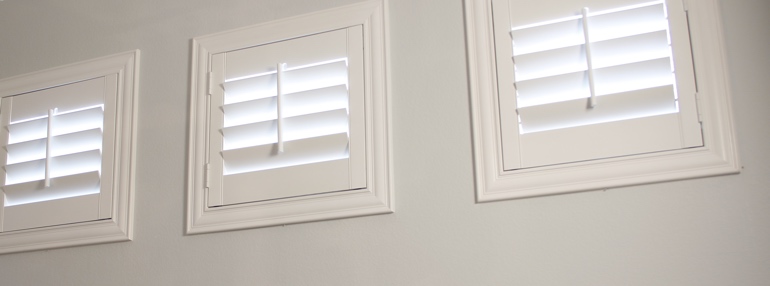 Small Windows in a Cincinnati Garage with Polywood Shutters